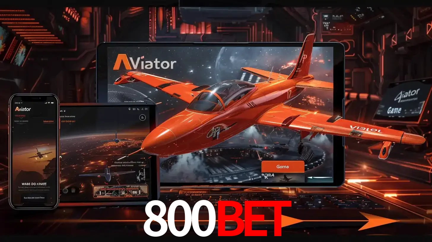 Apresentação tecnológica do jogo Aviator com um avião saindo da tela de um tablet, demonstrando a experiência imersiva em múltiplos dispositivos no 800BET.