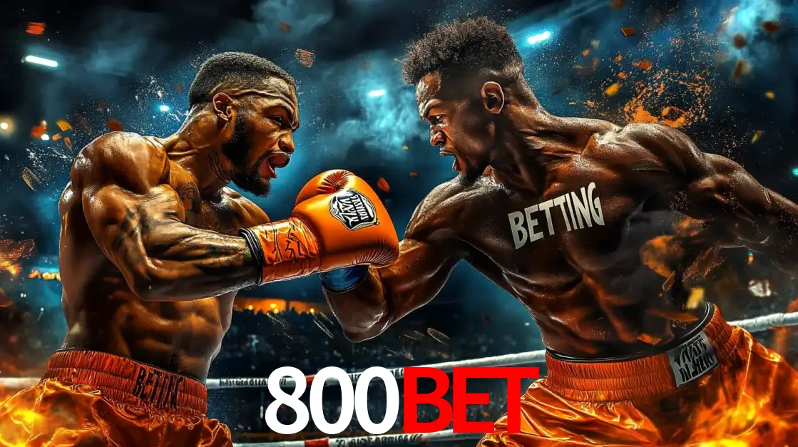 Dois boxeadores em uma luta intensa e explosiva, representando a adrenalina e as oportunidades de apostas em esportes de combate disponíveis na plataforma 800BET.