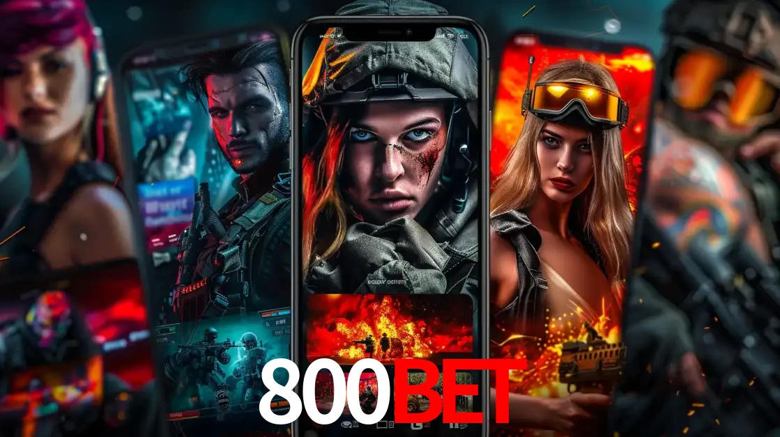 Montagem de telas de celular mostrando diversos personagens, masculinos e femininos, de um jogo de tiro, ilustrando a diversidade de equipes de e-sports para apostar no 800BET.