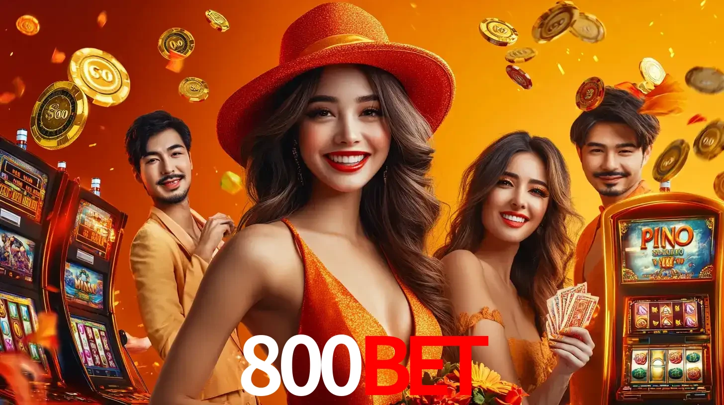 Grupo de amigos asiáticos sorrindo e se divertindo com máquinas de caça-níqueis em um ambiente festivo, celebrando suas vitórias nos jogos de cassino do 800BET.
